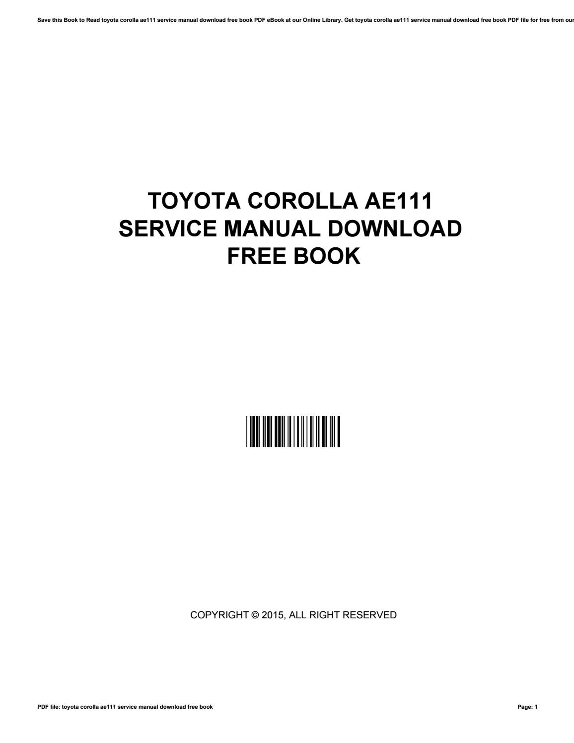 1995 Toyota Corolla Manual Book Free Download